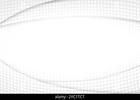 halftone wave white and grey abstract background  use for illustration business design and technology Stock Photo