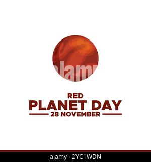 vector graphic of Red Planet Day good for national Red Planet Day celebration. flat design. flyer design.flat illustration. Stock Vector