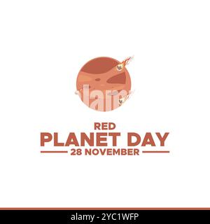 vector graphic of Red Planet Day good for national Red Planet Day celebration. flat design. flyer design.flat illustration. Stock Vector