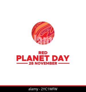 vector graphic of Red Planet Day good for national Red Planet Day celebration. flat design. flyer design.flat illustration. Stock Vector