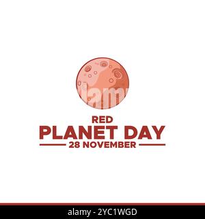 vector graphic of Red Planet Day good for national Red Planet Day celebration. flat design. flyer design.flat illustration. Stock Vector