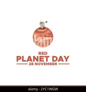 vector graphic of Red Planet Day good for national Red Planet Day celebration. flat design. flyer design.flat illustration. Stock Vector