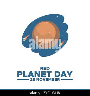vector graphic of Red Planet Day good for national Red Planet Day celebration. flat design. flyer design.flat illustration. Stock Vector