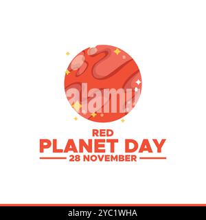 vector graphic of Red Planet Day good for national Red Planet Day celebration. flat design. flyer design.flat illustration. Stock Vector