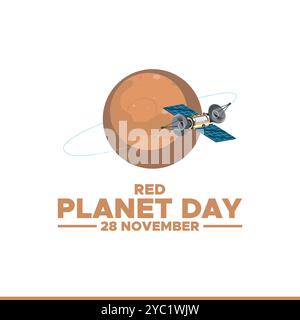 vector graphic of Red Planet Day good for national Red Planet Day celebration. flat design. flyer design.flat illustration. Stock Vector