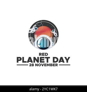 vector graphic of Red Planet Day good for national Red Planet Day celebration. flat design. flyer design.flat illustration. Stock Vector