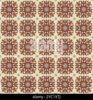 Vintage Tile Pattern Design. Talavera Pattern Vector Stock Vector