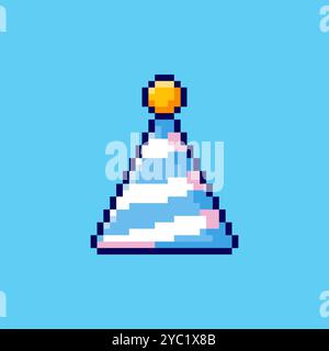 celebration party hat game pixel art vector illustration Stock Vector ...