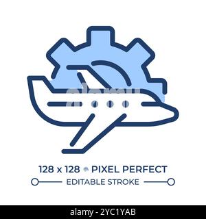Aircraft maintenance RGB color icon Stock Vector