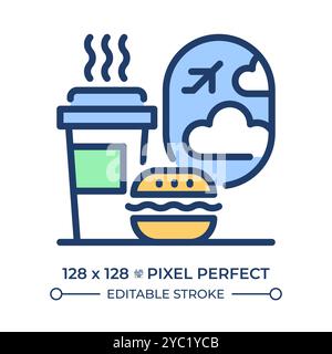 Inflight catering RGB color icon Stock Vector