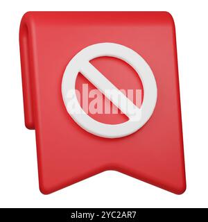 block bookmark 3d icon isolated on the white background Stock Photo