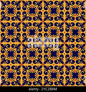 Tile Simple Pattern Design. Talavera Patterns vector Stock Vector