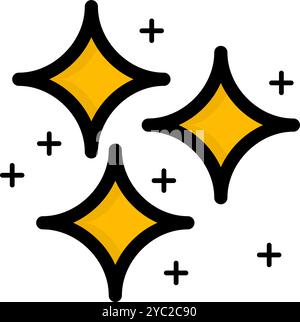 Glitter icon. Clean up icon. Sparkle. Editable vector. Stock Vector