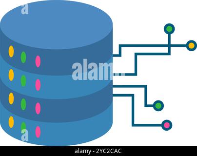 Modern connected server icon. Editable vector. Stock Vector