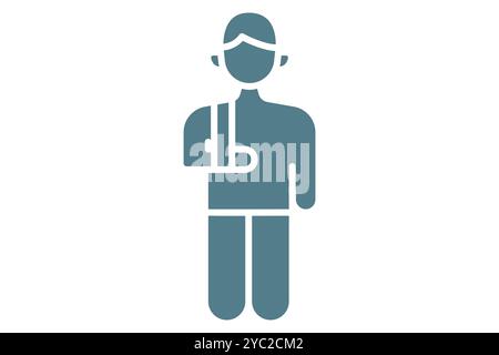 Accident icon. solid icon style. icon related to medical. health elements vector illustration Stock Vector