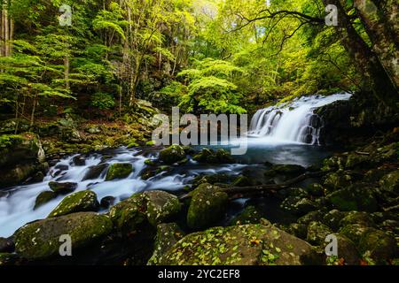 Tateshina Otaki Falls in Japan Stock Photo