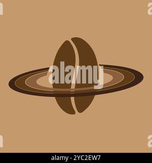 Coffee bean symbol with three circles Stock Vector