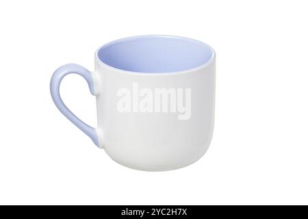Clean light blue cup isolated on white background. With clipping path Stock Photo