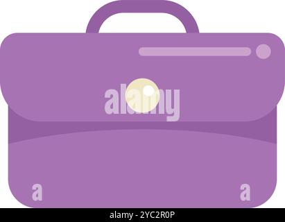 Purple briefcase is standing closed, representing business, finance, and professional life Stock Vector