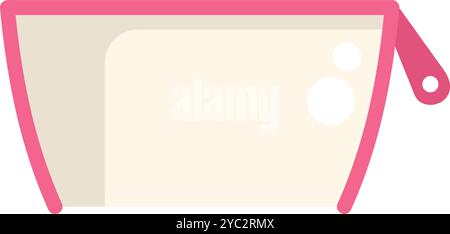 Pink pencil case with a zipper for holding writing instruments and other school or office supplies Stock Vector