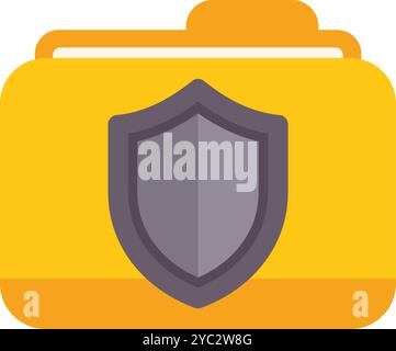shield folder file cybersecurity data protection vector illustration ...