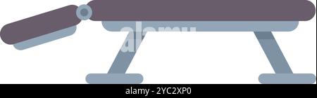 Flat weight bench with an adjustable incline for lifting weights at the gym Stock Vector