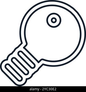 Vector abstract illustration of bulb in linear style. Science, discovery, and space symbol. Astronomy and cosmos element. Chemistry sign. The icon is Stock Vector