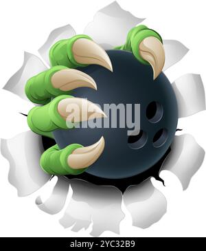 Bowling Ball Claw Cartoon Monster Animal Hand Stock Vector