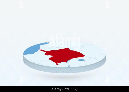 Isometric 3D Democratic Republic of the Congo map. Stylized vector map ...