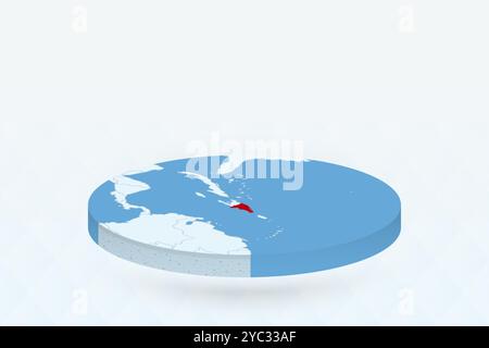 3d map of Dominican Republic with borders of regions Stock Vector Image ...