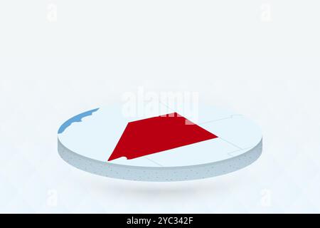 3D Isometric Map Highlighting Nevada in Red. Vector illustration. Stock Vector