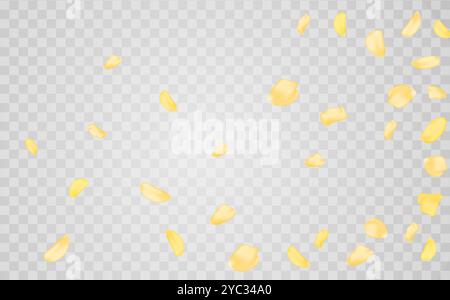 Transparent panoramic horizontal background.Amber flower spring template. Stock Vector