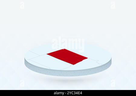 3D Isometric Map Highlighting North Carolina in Red. Vector ...