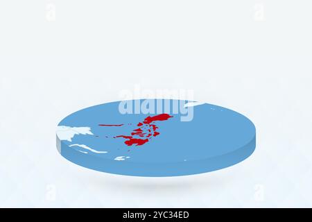 3d isometric Map of Philippines with national flag. Vector Illustration ...