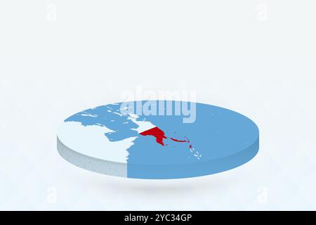 Isometric 3D Papua New Guinea map. Stylized vector map illustration ...