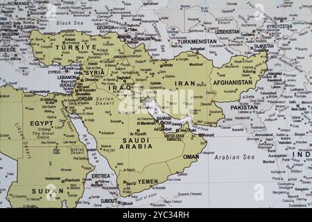 Map of Europe, North Africa, and the Middle East ca. 1982 Stock Photo ...
