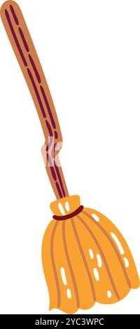 Minimalist Aesthetics: Broom Illustrations in Modern Art Stock Vector