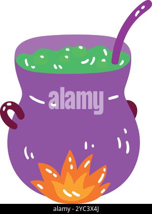 The Charm of Witch Cauldrons in Halloween Art Stock Vector