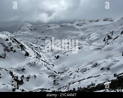 Winter hiking on Cvrsnica mountain, Bosnia Stock Photo