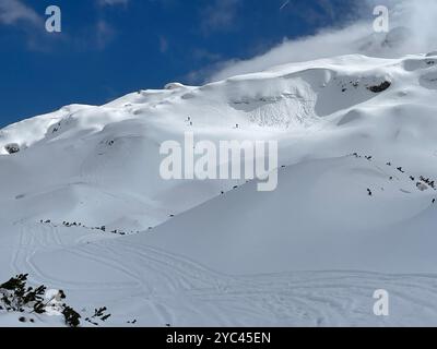 Winter hiking on Cvrsnica mountain, Bosnia Stock Photo