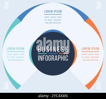 Infographic business information design 3 objects, steps, elements or ...