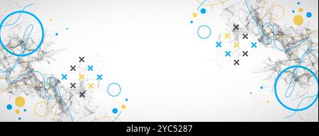 Abstract polygonal vector background with connecting dots and lines. Digital data visualization. Hand drawn. Stock Vector