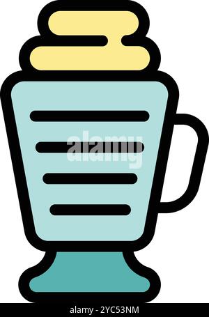 Irish coffee glass icon, filled line style design for st. Patrick's day celebration concept Stock Vector