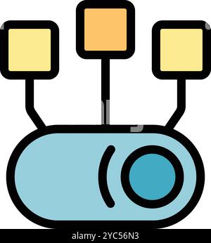 This icon represents a smart home control panel managing different devices Stock Vector