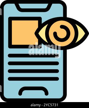 Big brother eye watching what users are doing on their smartphone Stock Vector