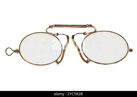 Vintage circular eyeglasses isolated on a white background Stock Photo