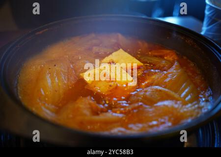 Kimchi stew is one of the representative Korean dishes, a spicy stew made with kimchi Stock Photo