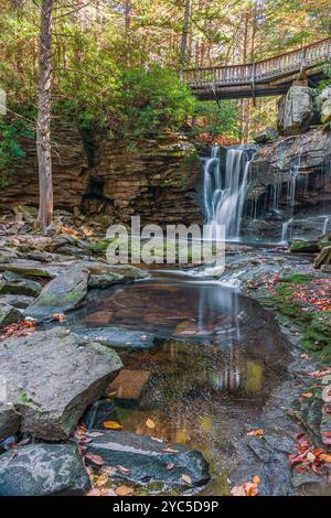 Elakala Falls of Shays Run in the Blackwater Falls State Park. West Virginia. USA Stock Photo