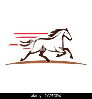 running horse logo design template Stock Vector