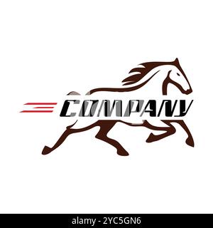 running horse logo design template Stock Vector